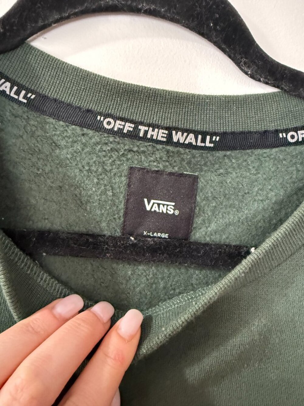 Vans “Off The Wall” Graphic Crewneck Sweatshirt Green XL 🌲✨ - Picture 4 of 6